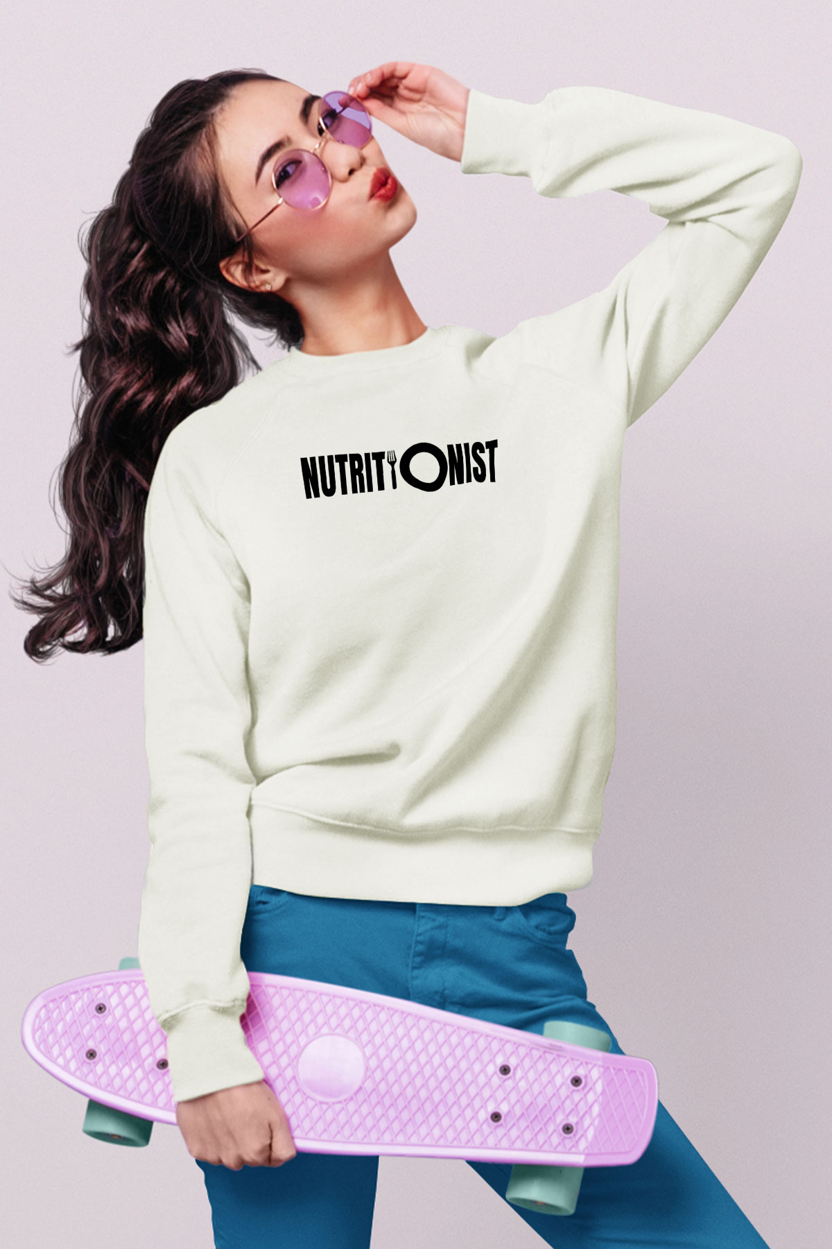 Diyetisyen Beyaz Unisex Sweatshirt