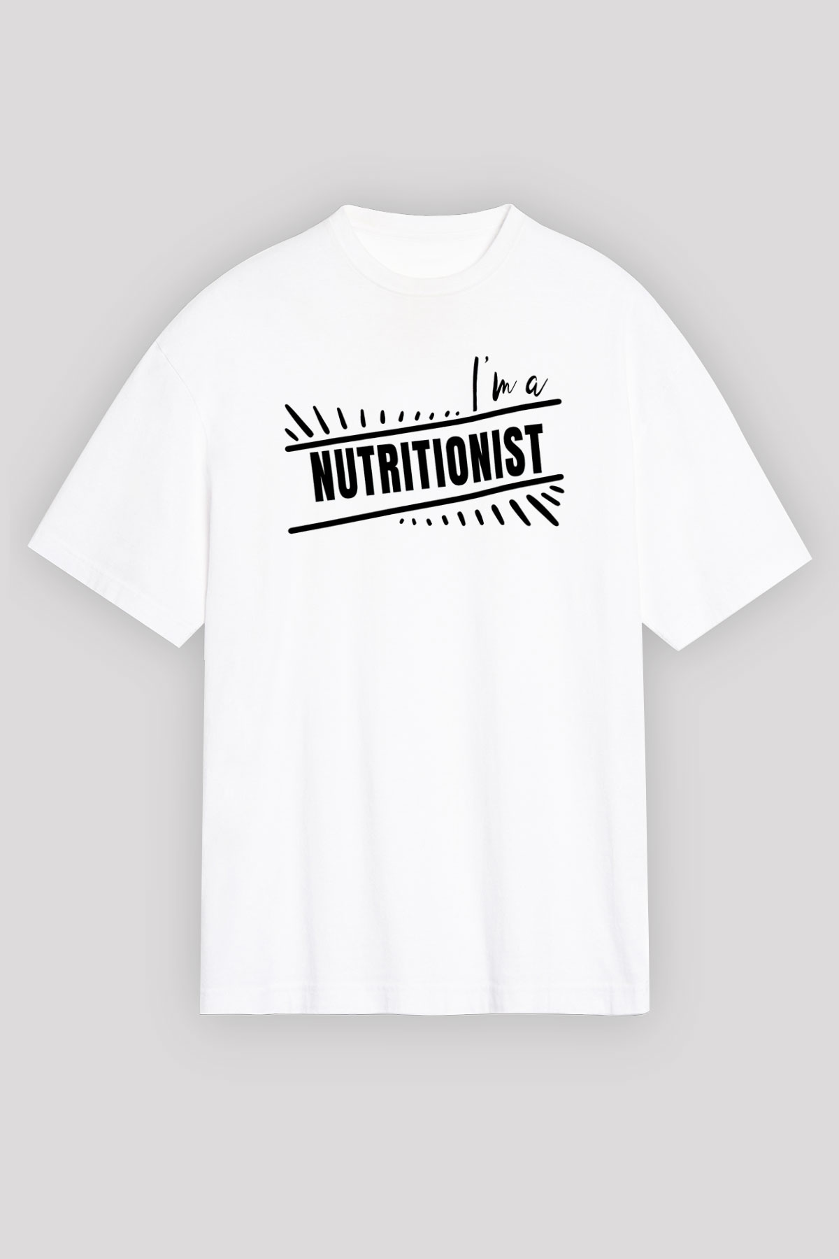 Diyetisyen Beyaz Oversize Tişört Oversize T-shirt - TişörtFabrikası