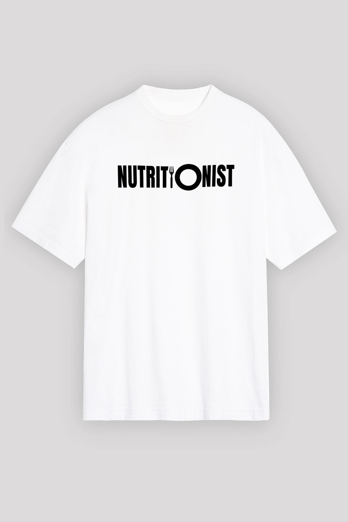 Diyetisyen Beyaz Oversize Tişört Oversize T-shirt - TişörtFabrikası