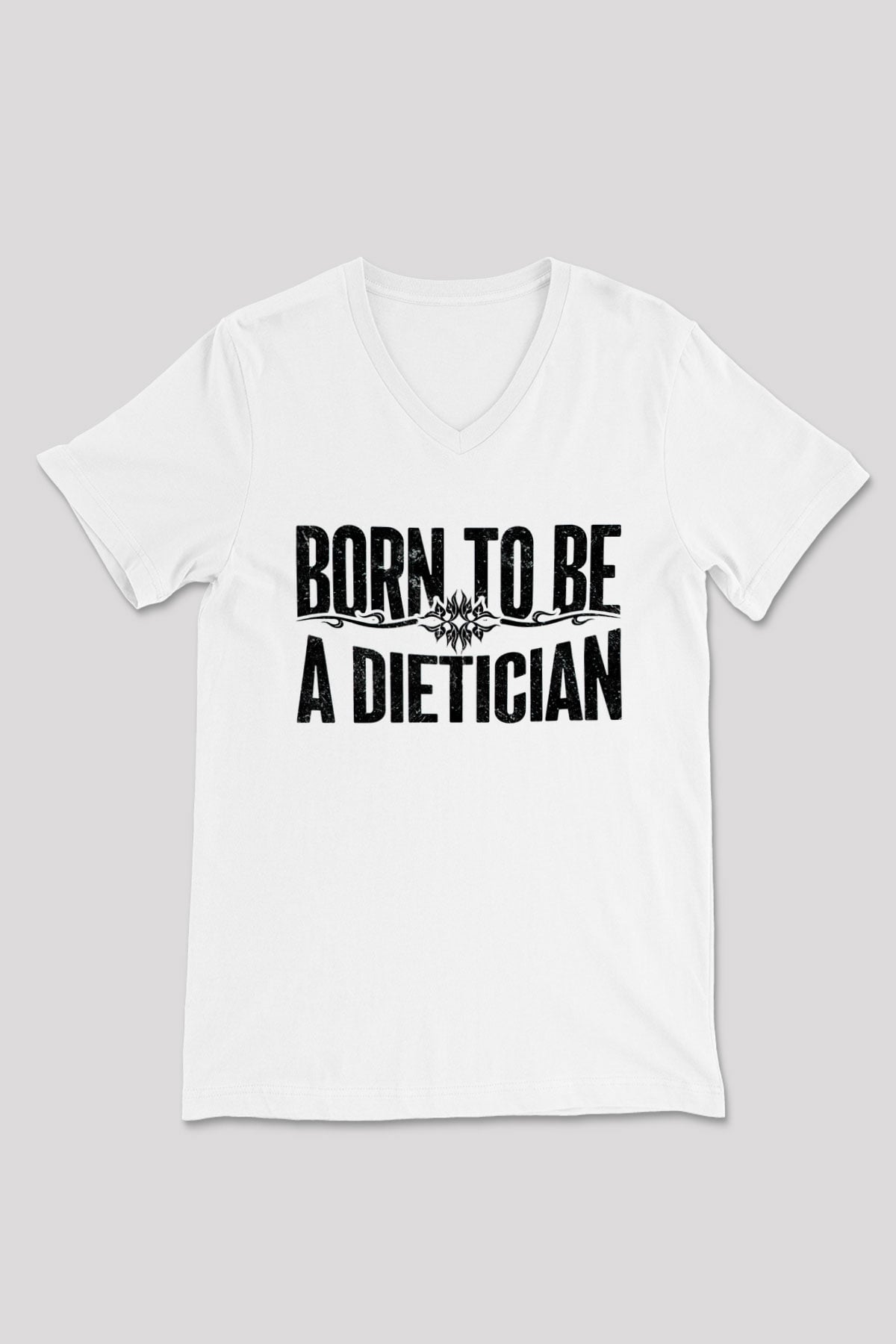 Diyetisyen Beyaz Unisex V Yaka Tişört