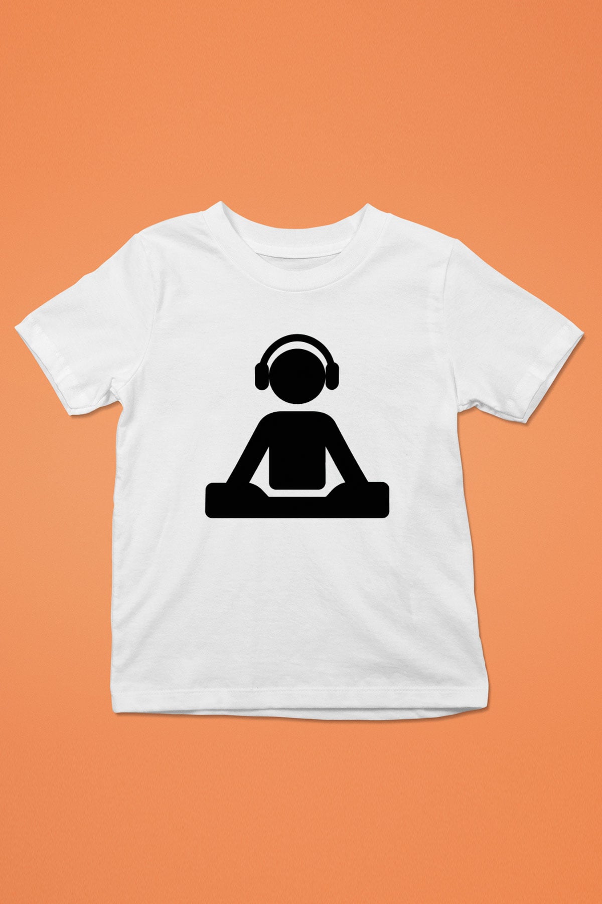 DJ Baskılı Beyaz Unisex Çocuk Tişört