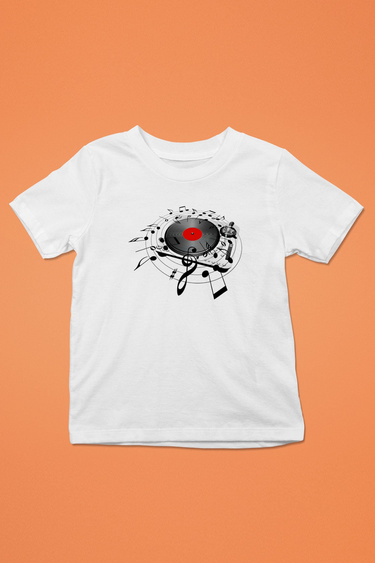 DJ Baskılı Beyaz Unisex Çocuk Tişört