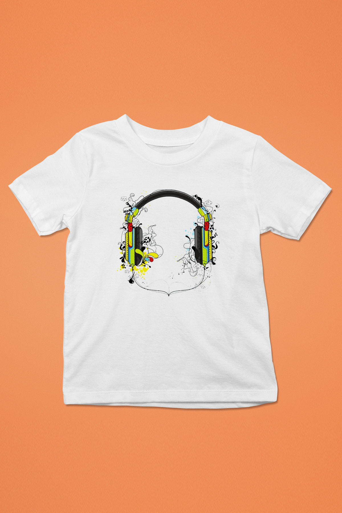 DJ Baskılı Beyaz Unisex Çocuk Tişört