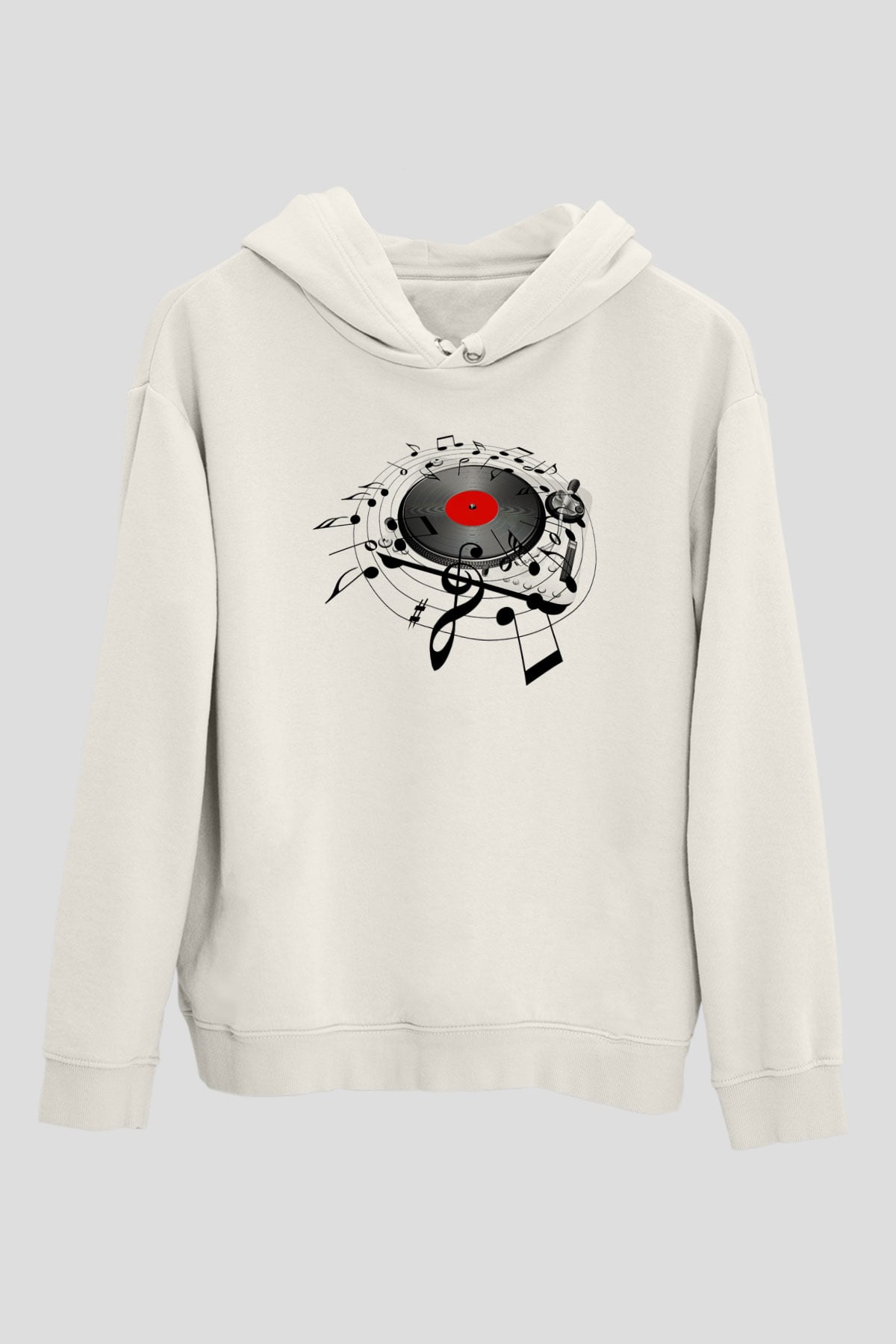 DJ Beyaz Unisex Kapşonlu Sweatshirt