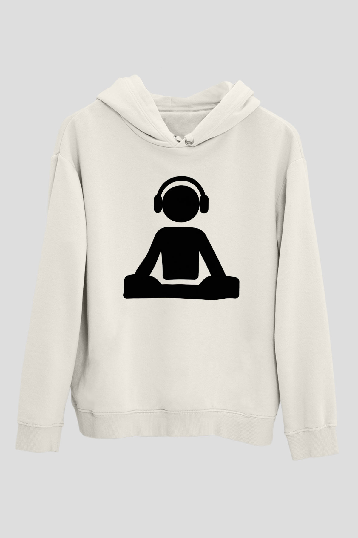 DJ Beyaz Unisex Kapşonlu Sweatshirt