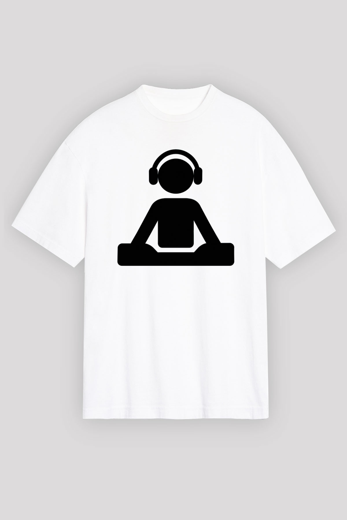 DJ Beyaz Unisex Oversize Tişört T-Shirt