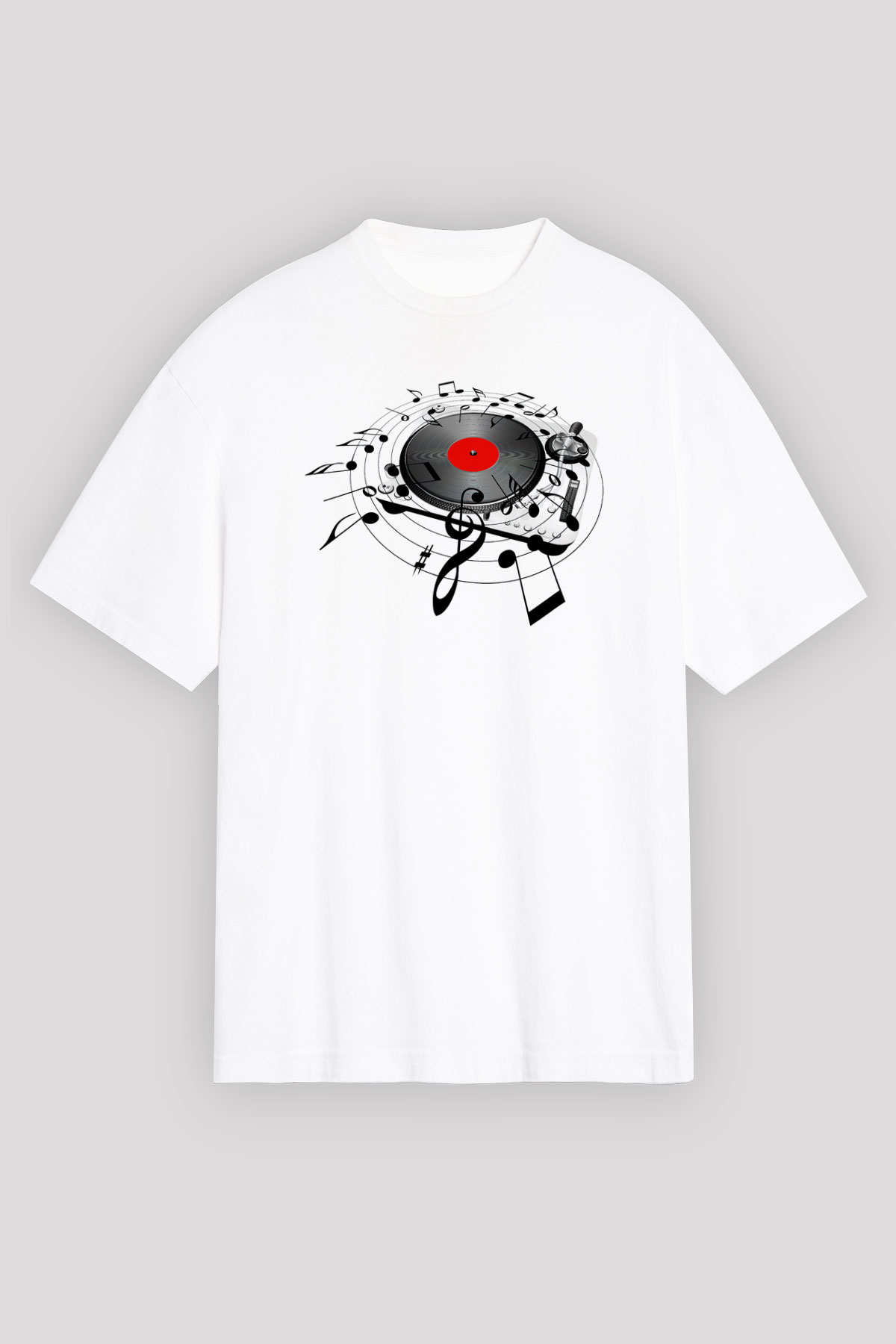 DJ Beyaz Unisex Oversize Tişört T-Shirt