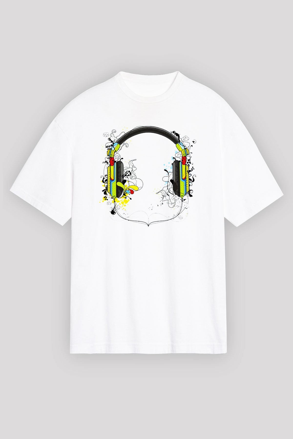 DJ Beyaz Unisex Oversize Tişört T-Shirt