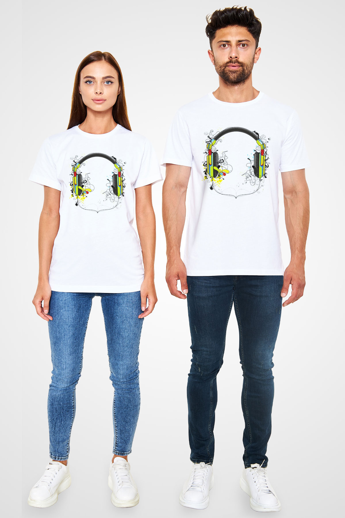 DJ Beyaz Unisex Tişört T-Shirt - TişörtFabrikası