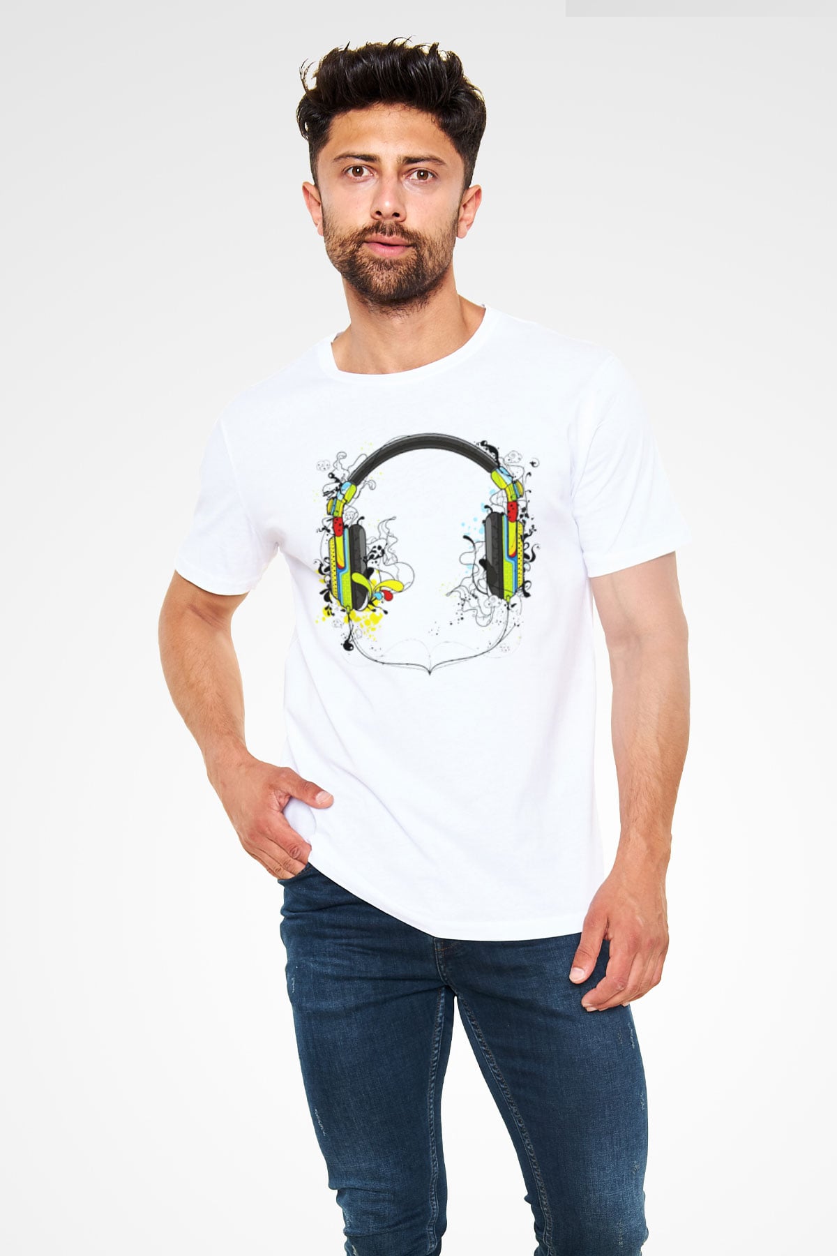 DJ Beyaz Unisex Tişört T-Shirt - TişörtFabrikası