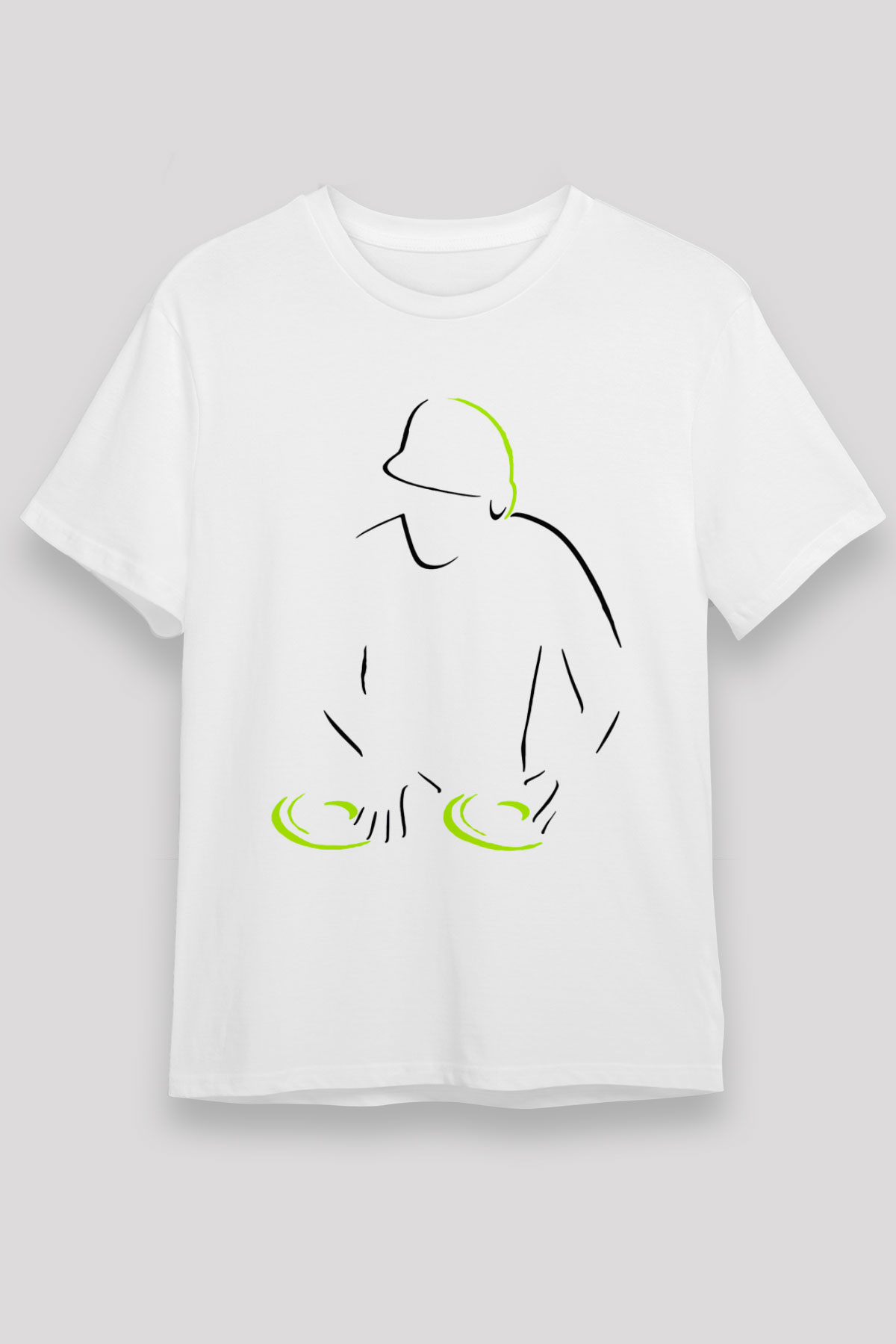 DJ Beyaz Unisex Tişört T-Shirt - TişörtFabrikası