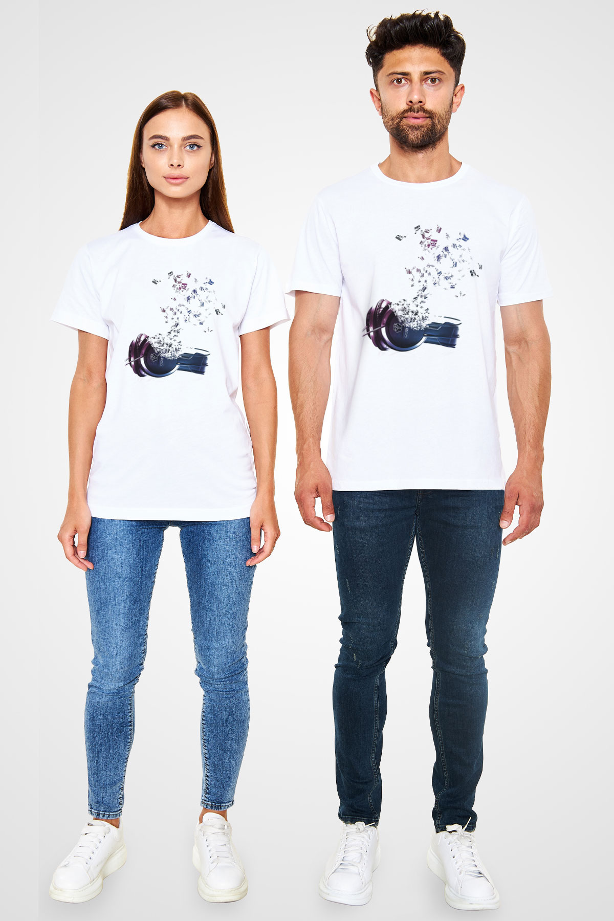 DJ Beyaz Unisex Tişört T-Shirt - TişörtFabrikası