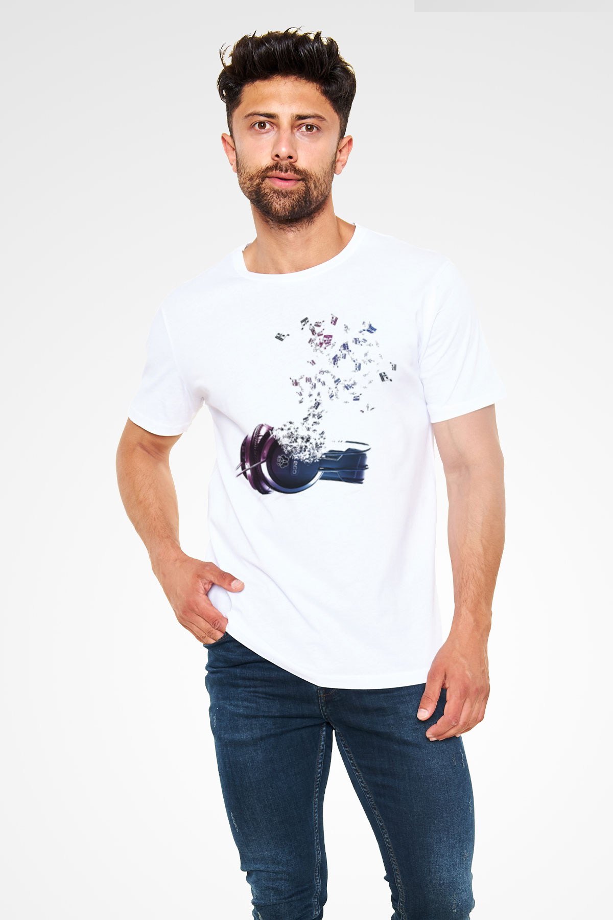DJ Beyaz Unisex Tişört T-Shirt - TişörtFabrikası