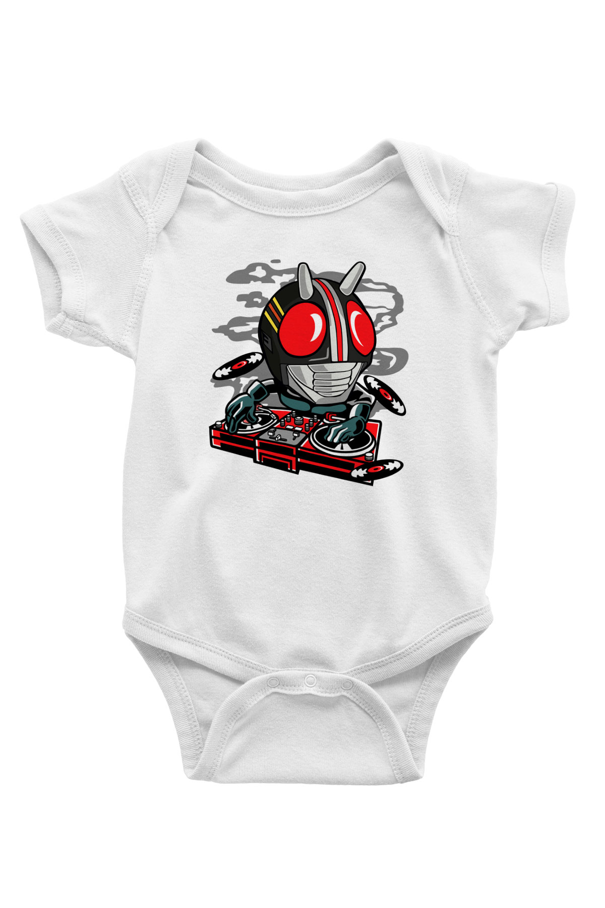 DJ Kamen Baskılı Unisex Beyaz Bebek Body - Zıbın