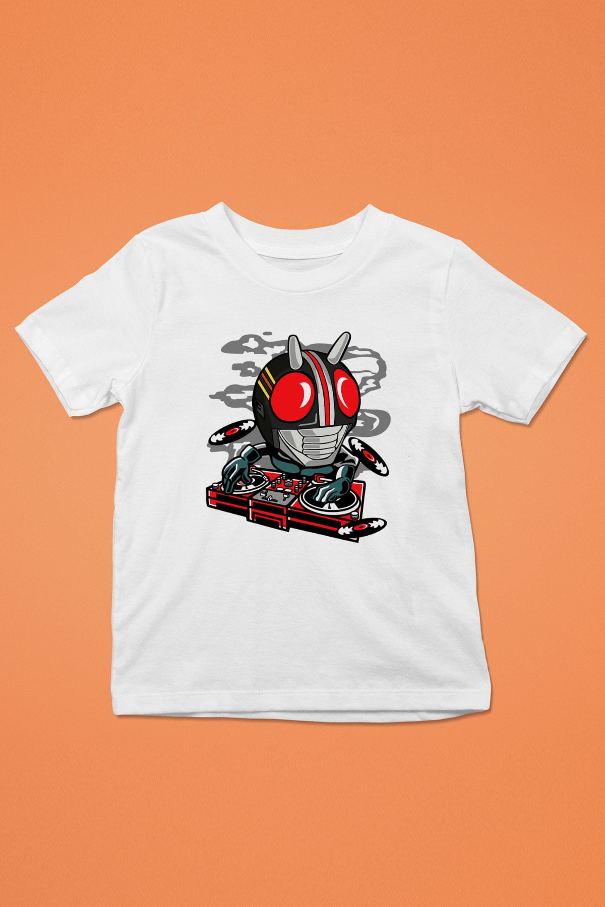 DJ Kamen Baskılı Unisex Beyaz Çocuk Tişört