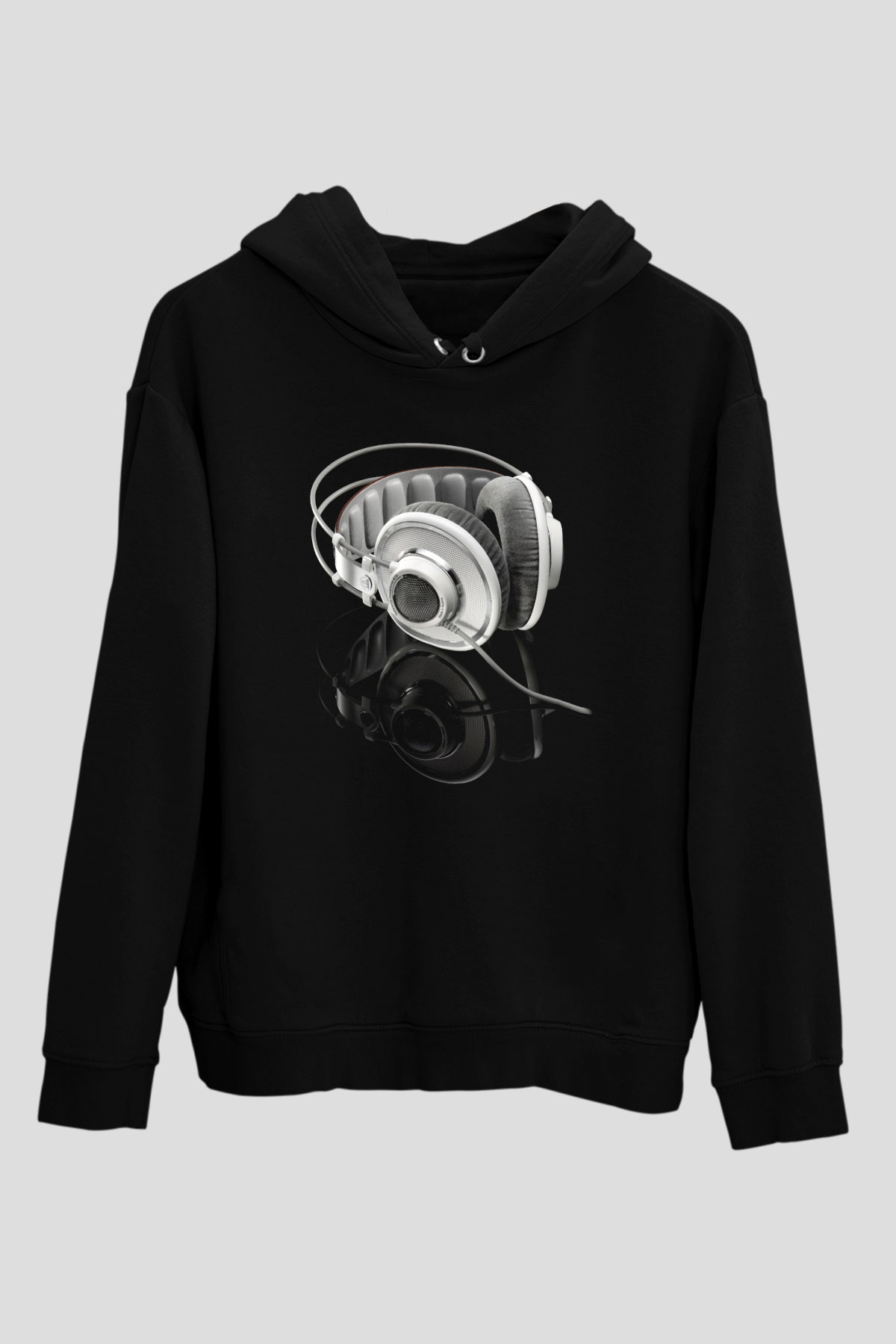 DJ Siyah Unisex Kapşonlu Sweatshirt
