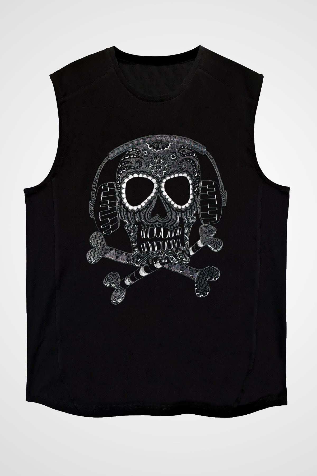 DJ Siyah Unisex Kolsuz Tişört