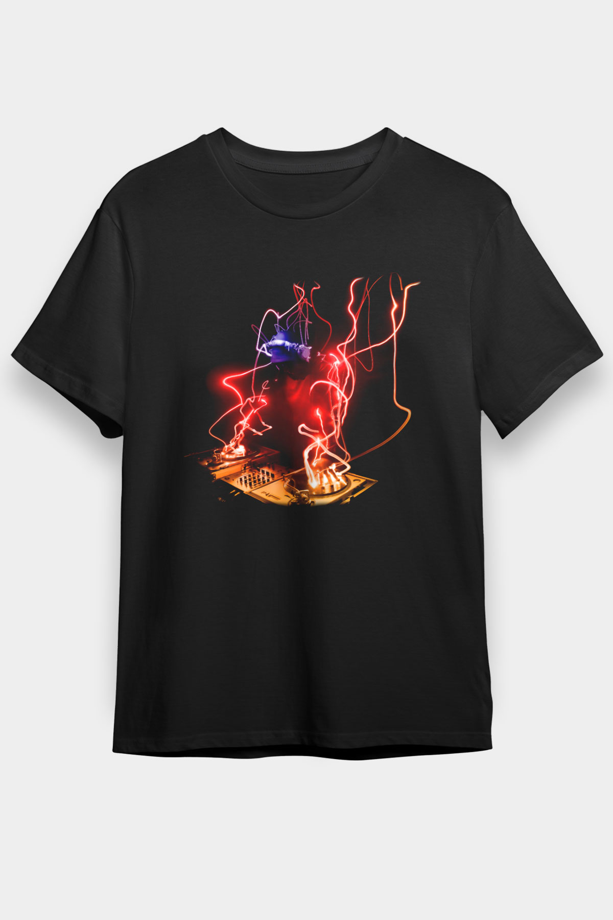 DJ Siyah Unisex Tişört T-Shirt - TişörtFabrikası