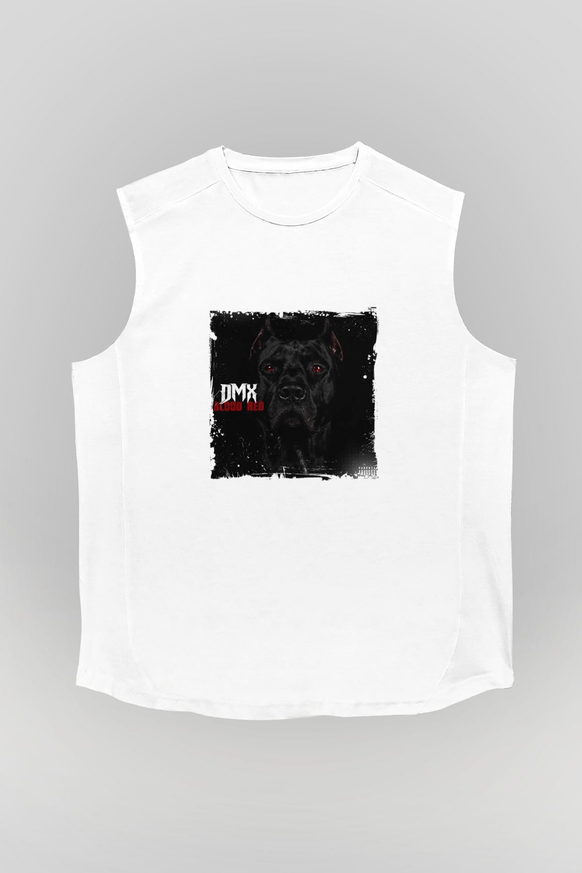DMX Baskılı Unisex Beyaz Kolsuz Tişört