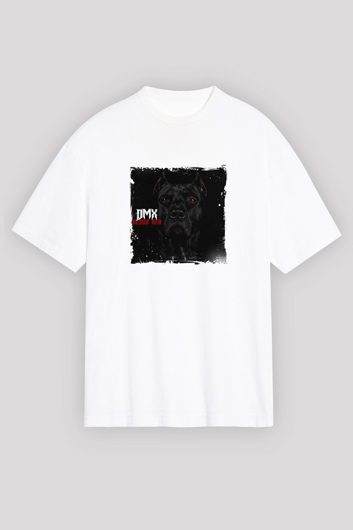DMX Baskılı Oversize Beyaz Tişört