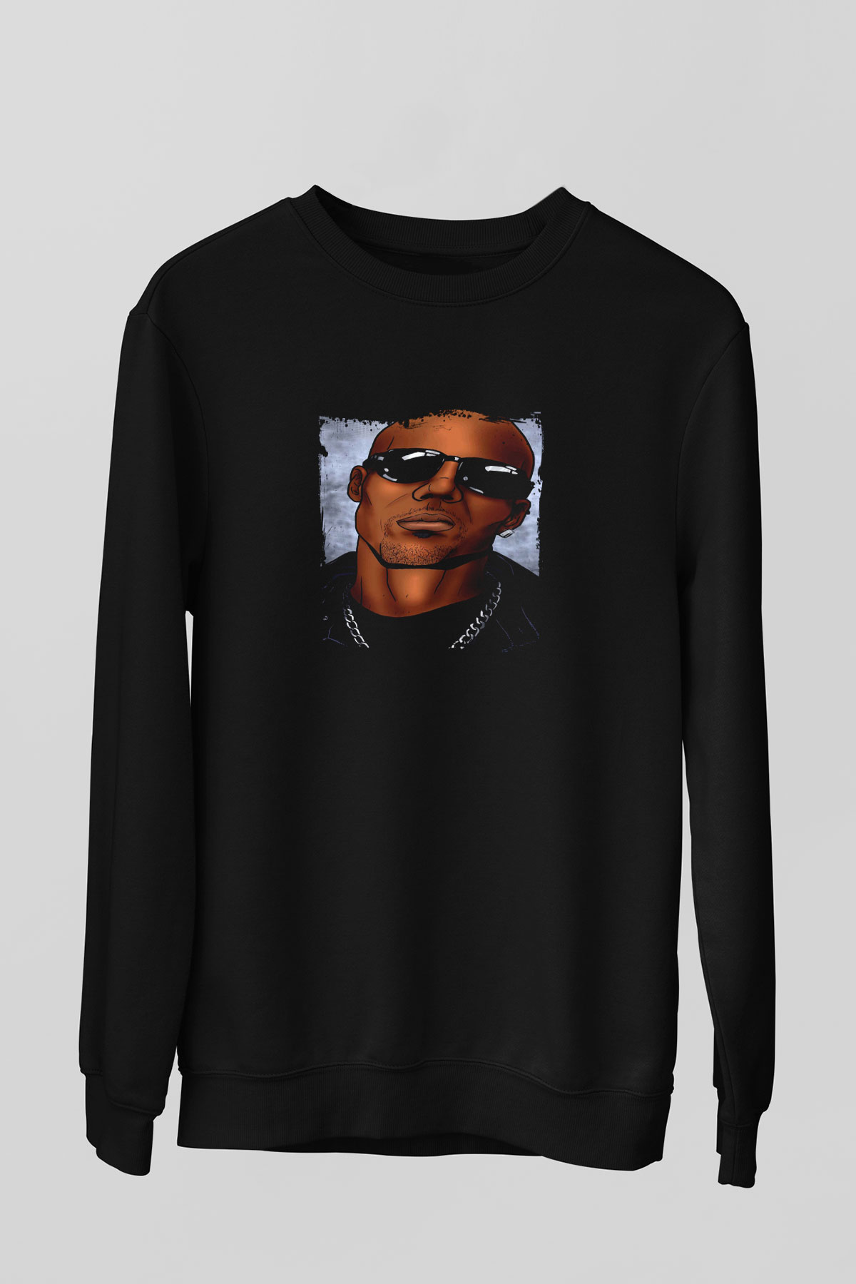 DMX Baskılı Unisex Siyah Sweatshirt