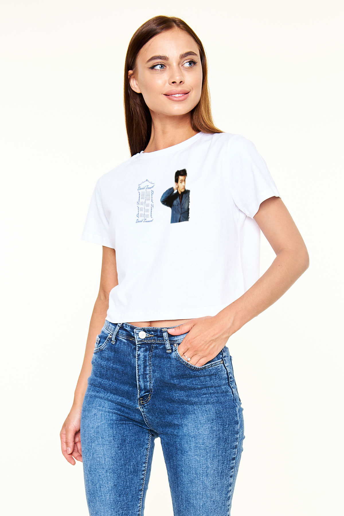 Doctor Who Beyaz  Crop Top Tişört