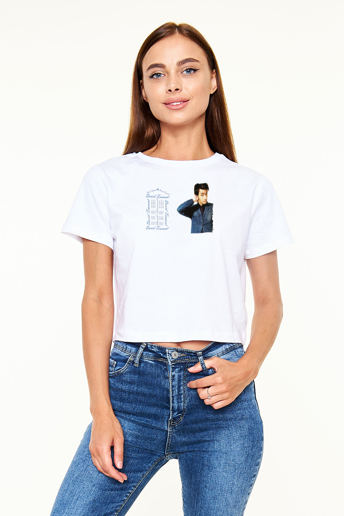 Doctor Who Beyaz  Crop Top Tişört
