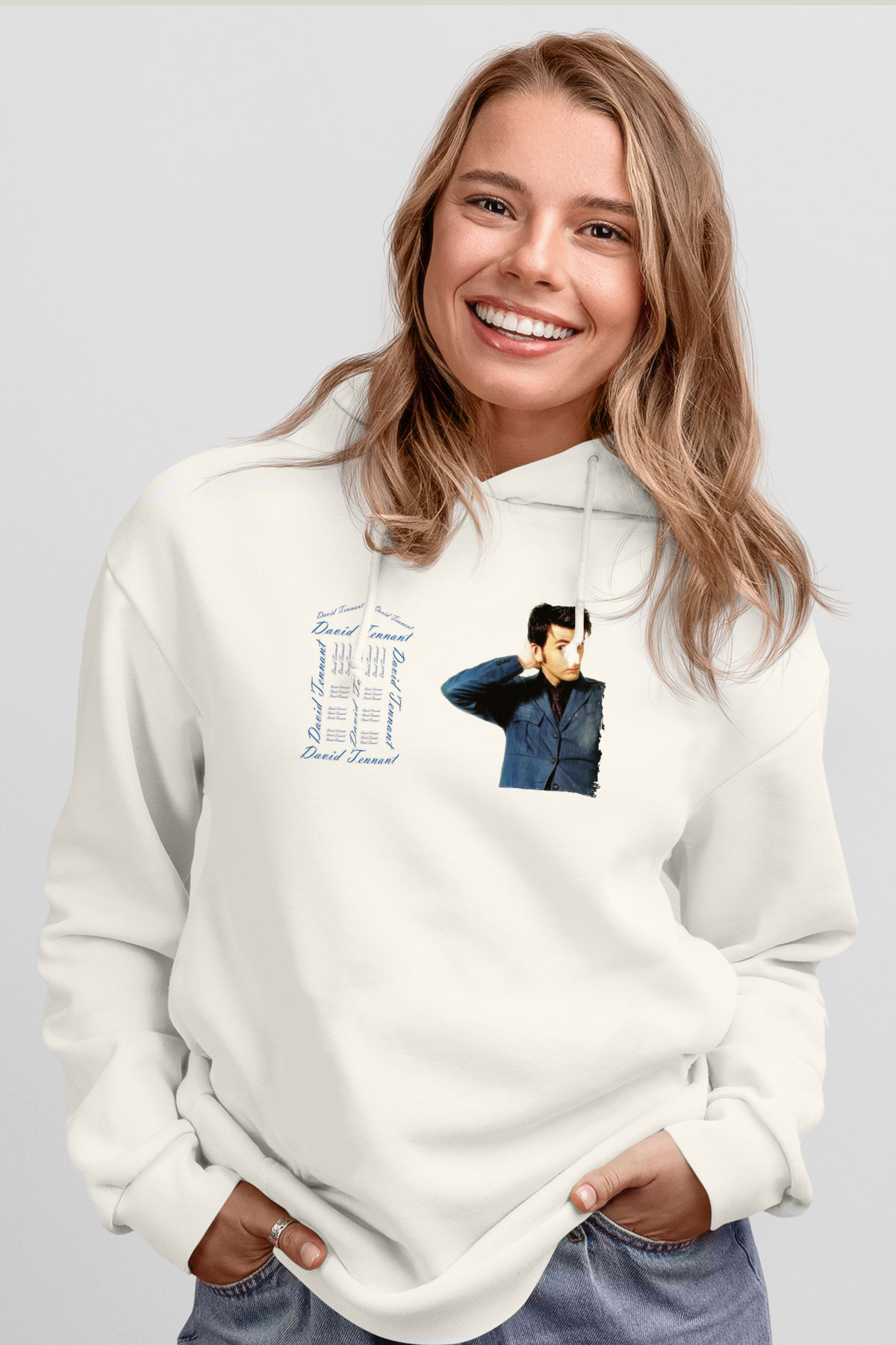 Doctor Who Beyaz Unisex Hoodie