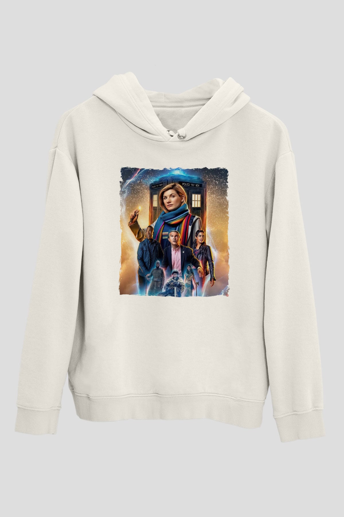 Doctor Who Beyaz Unisex Hoodie