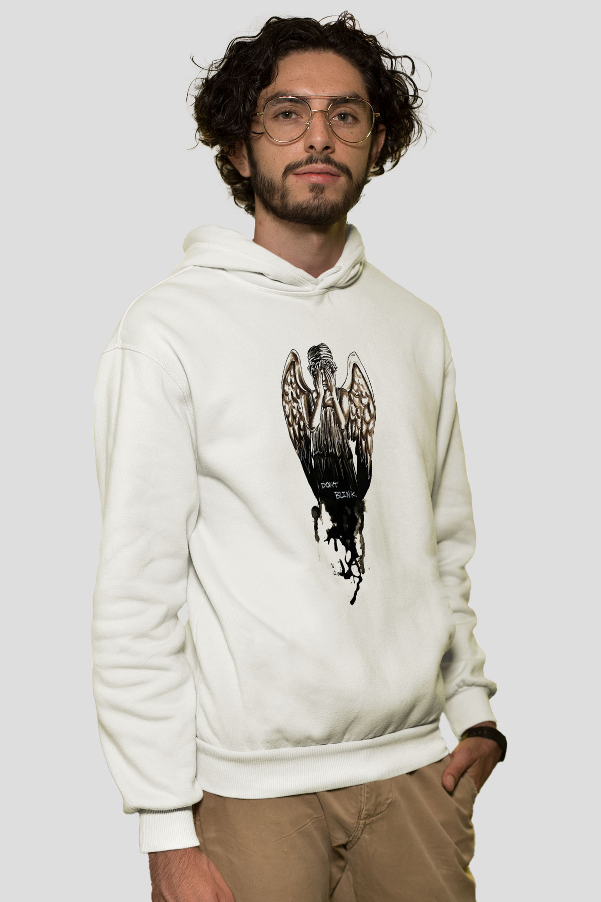 Doctor Who Beyaz Unisex Kapşonlu Sweatshirt
