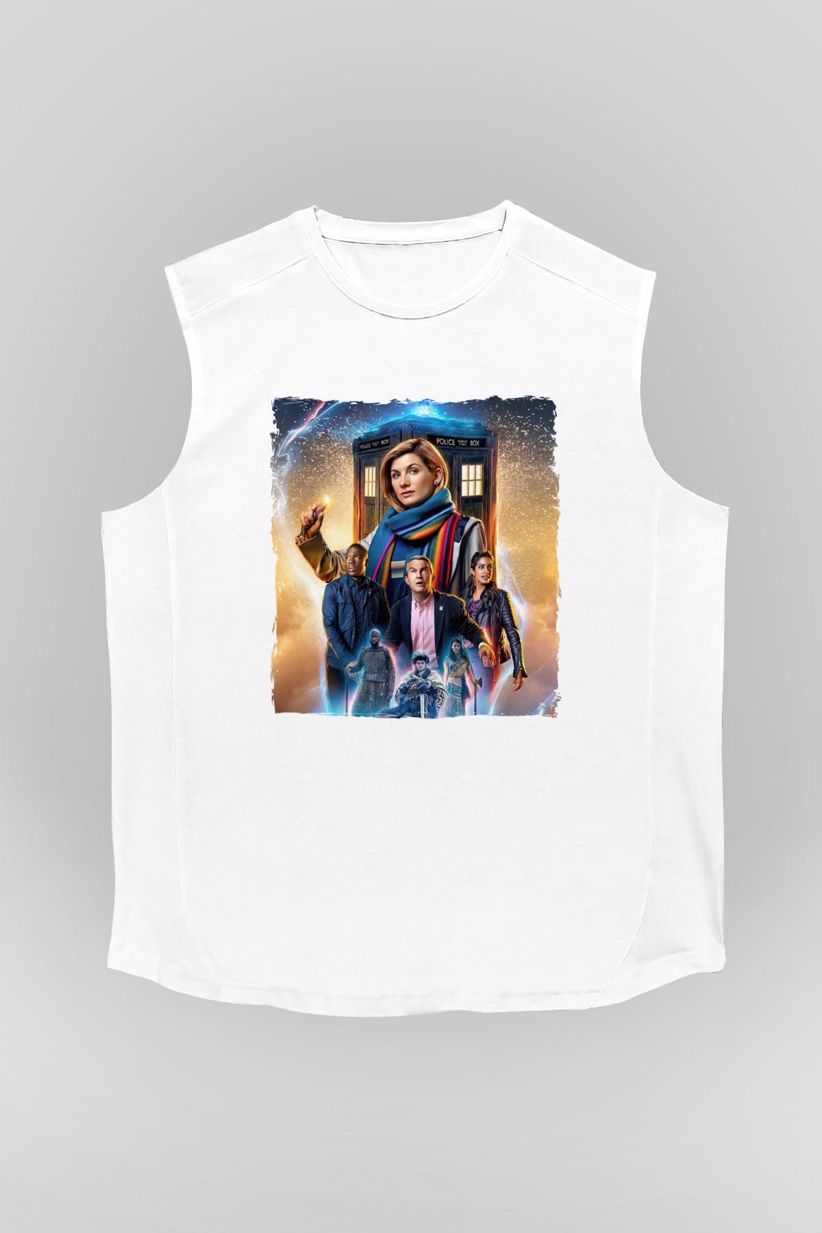 Doctor Who Beyaz Unisex Kolsuz Tişört