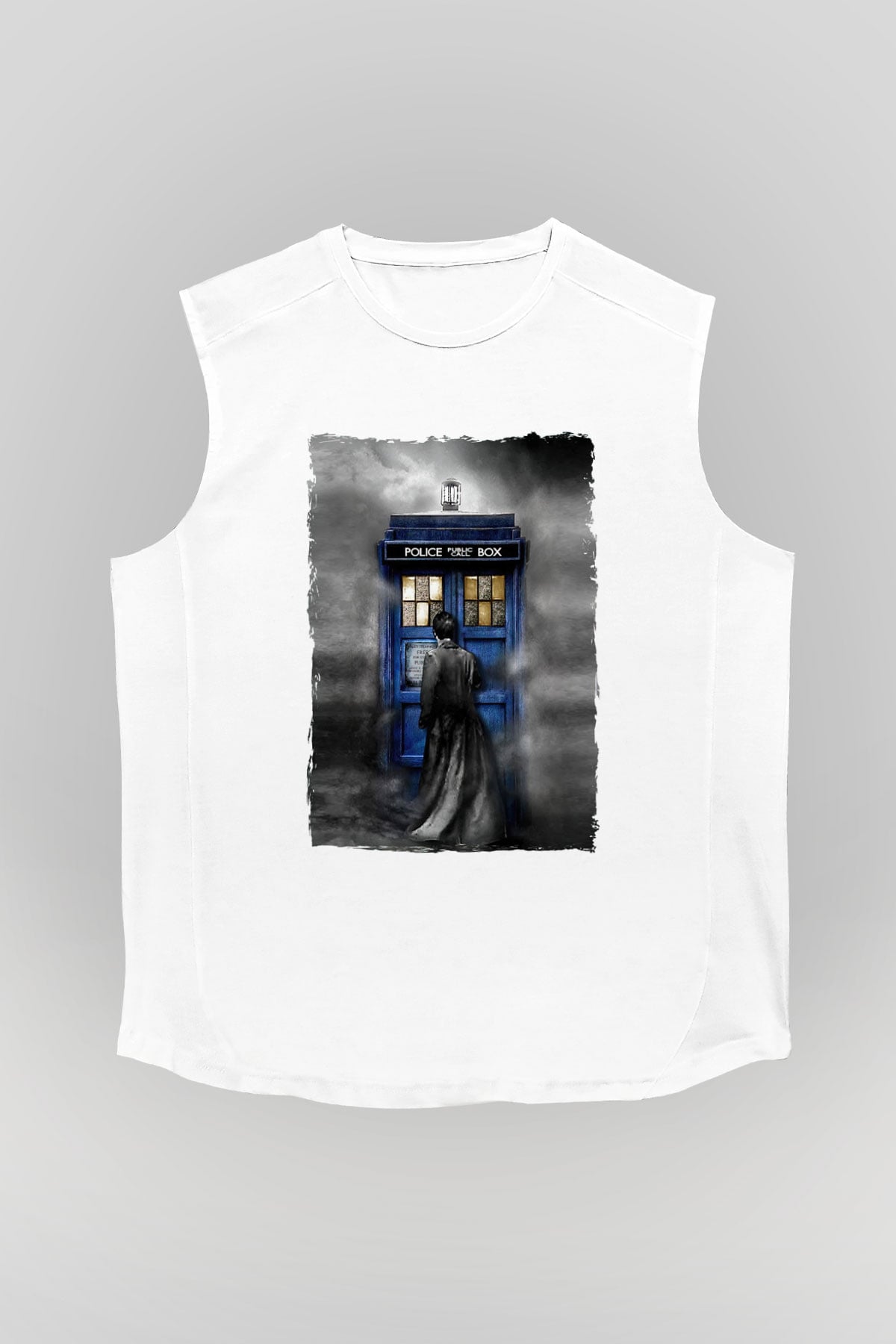 Doctor Who Beyaz Unisex Kolsuz Tişört