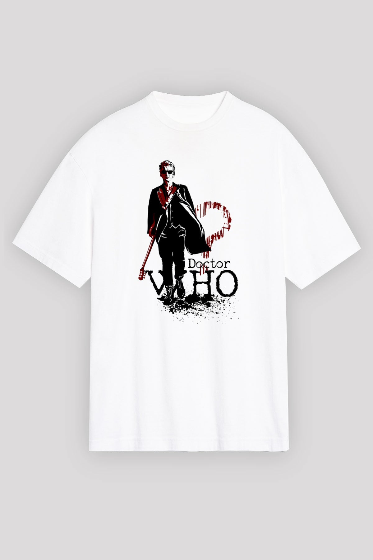 Doctor Who Beyaz Unisex Oversize Tişört T-Shirt