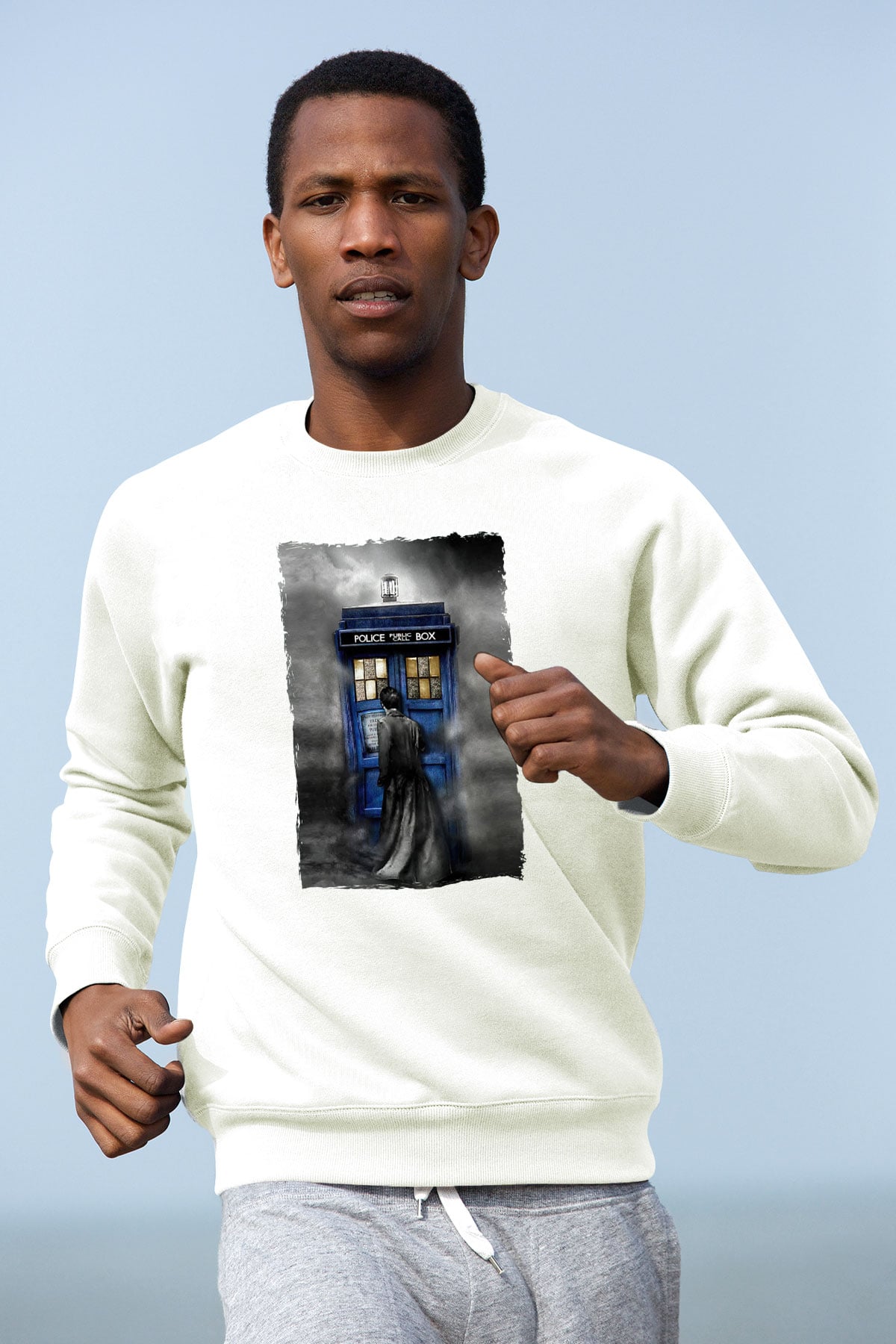 Doctor Who Beyaz Unisex Sweatshirt