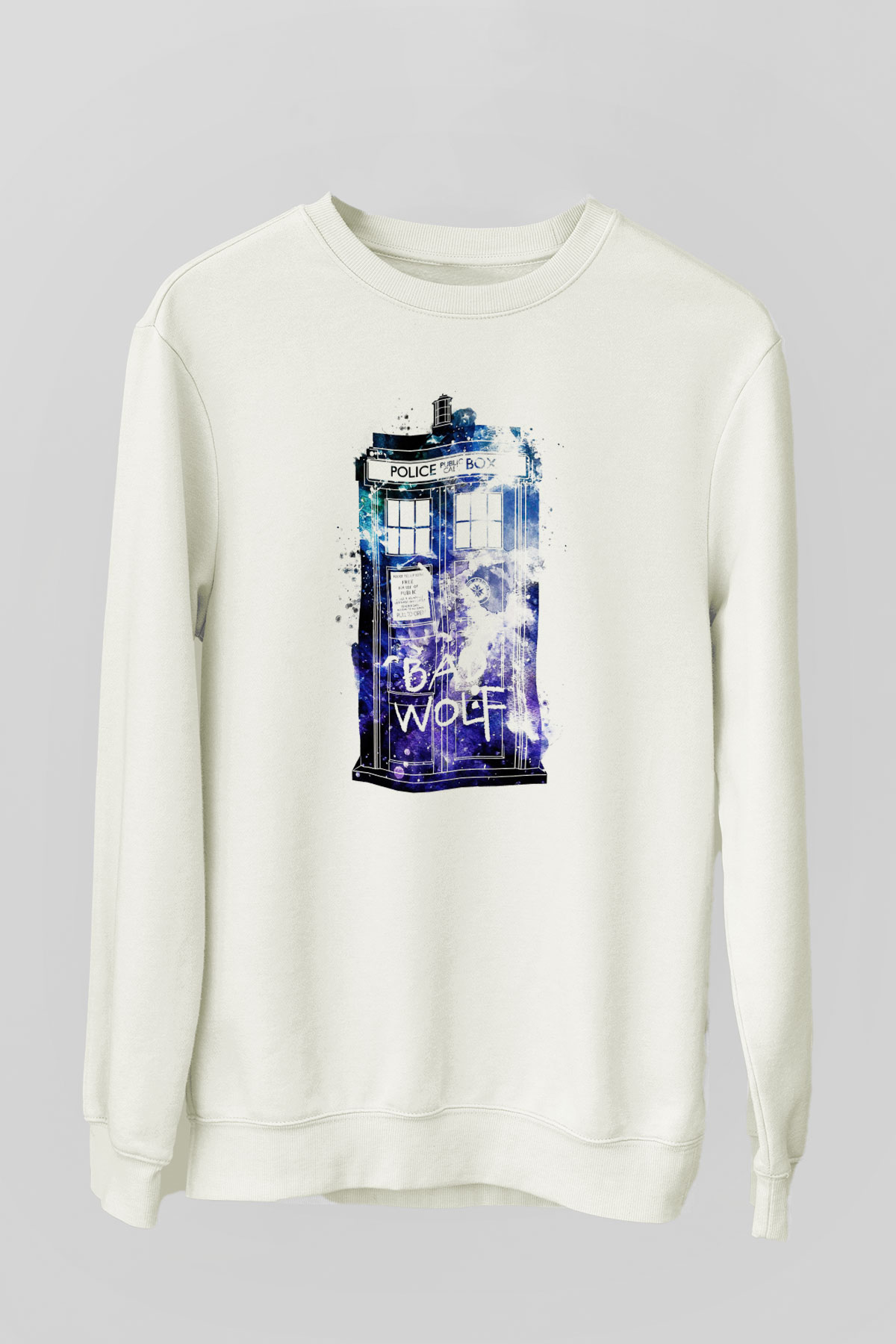 Doctor Who Beyaz Unisex Sweatshirt