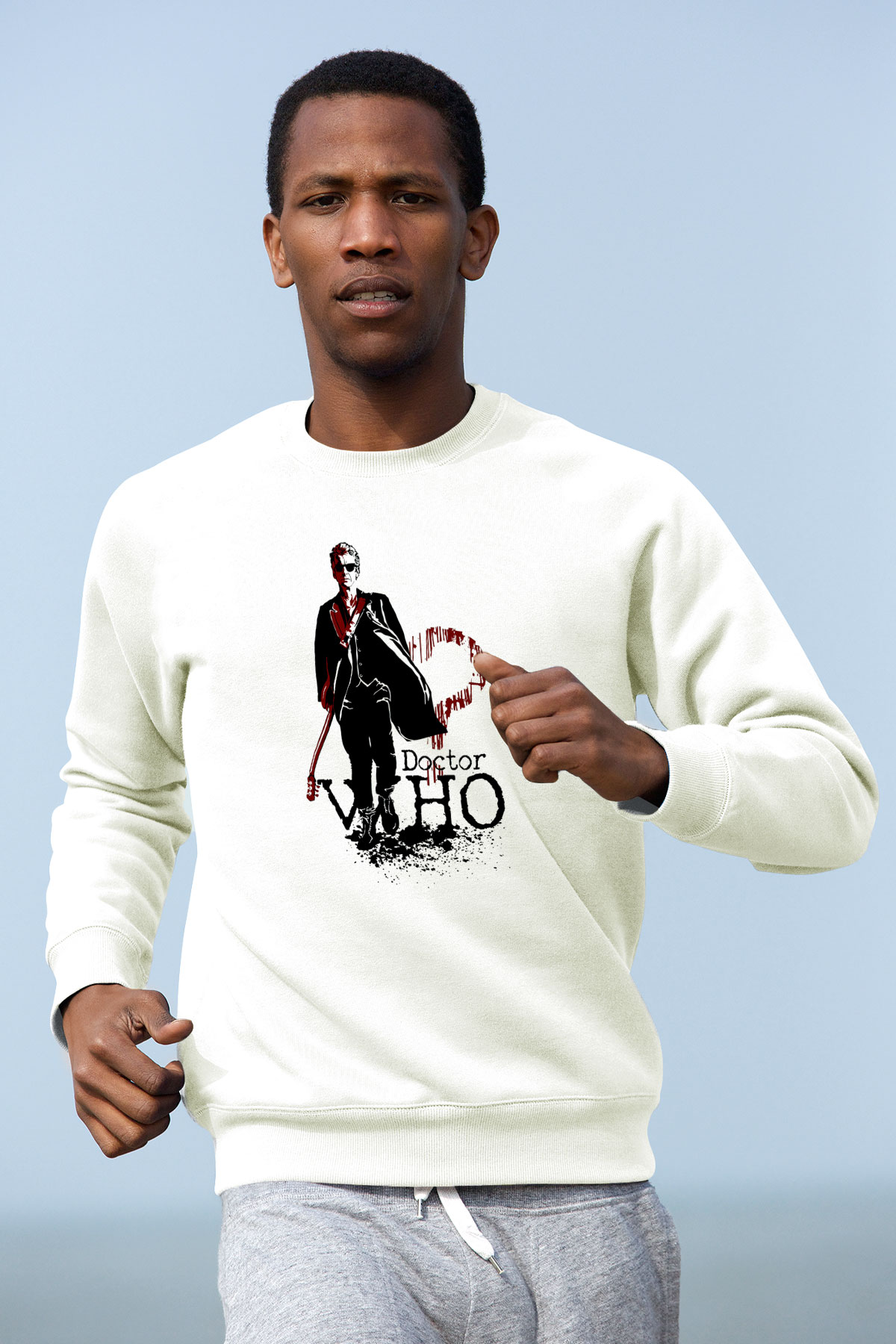 Doctor Who Beyaz Unisex Sweatshirt