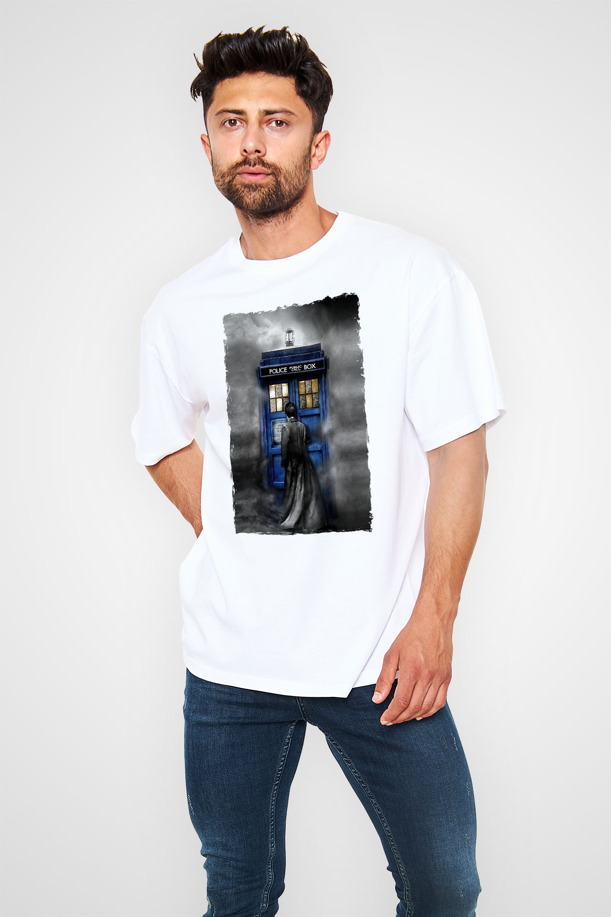 Doctor Who Beyaz Oversize Tişört Oversize T-shirt
