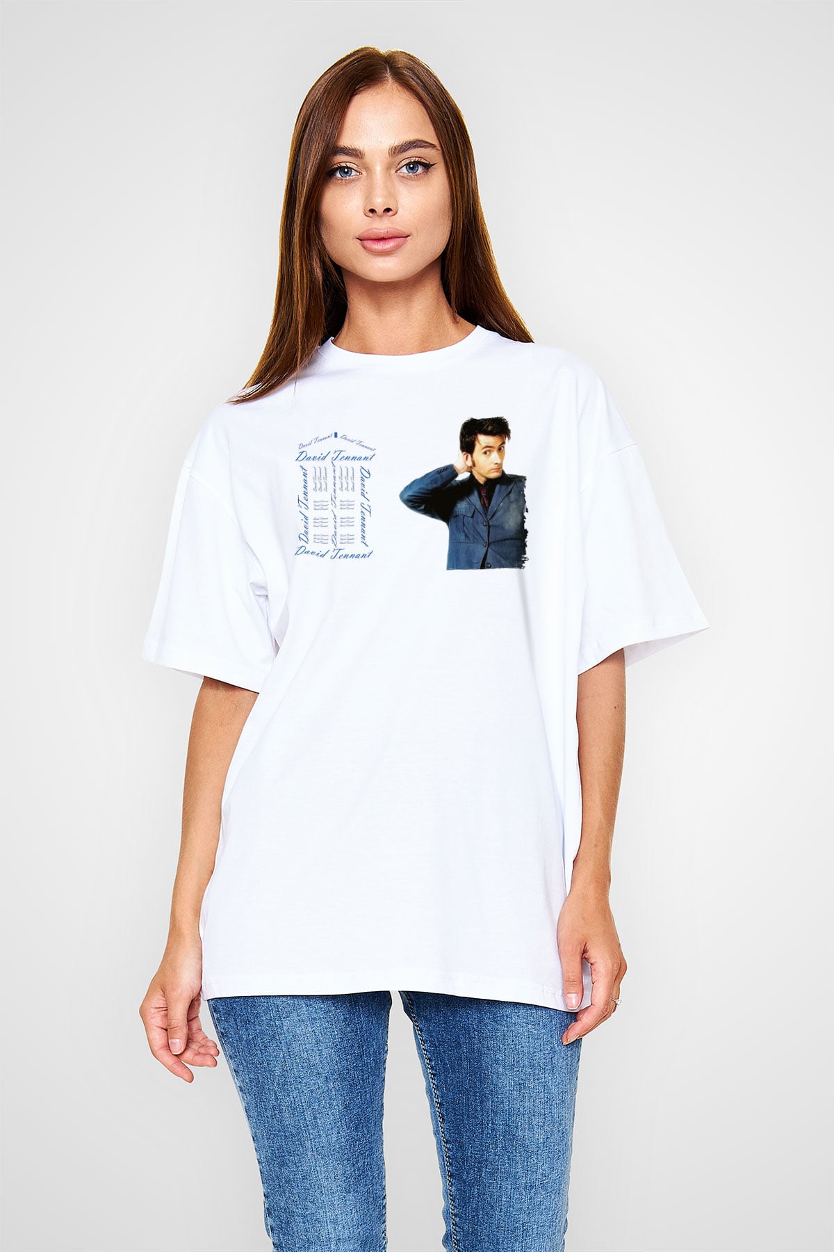 Doctor Who Beyaz Oversize Tişört Oversize T-shirt