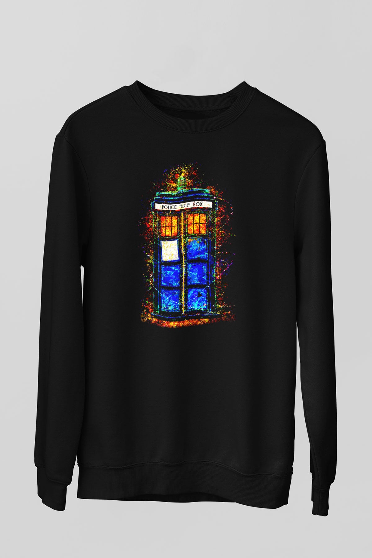 Doctor Who Siyah Unisex Sweatshirt