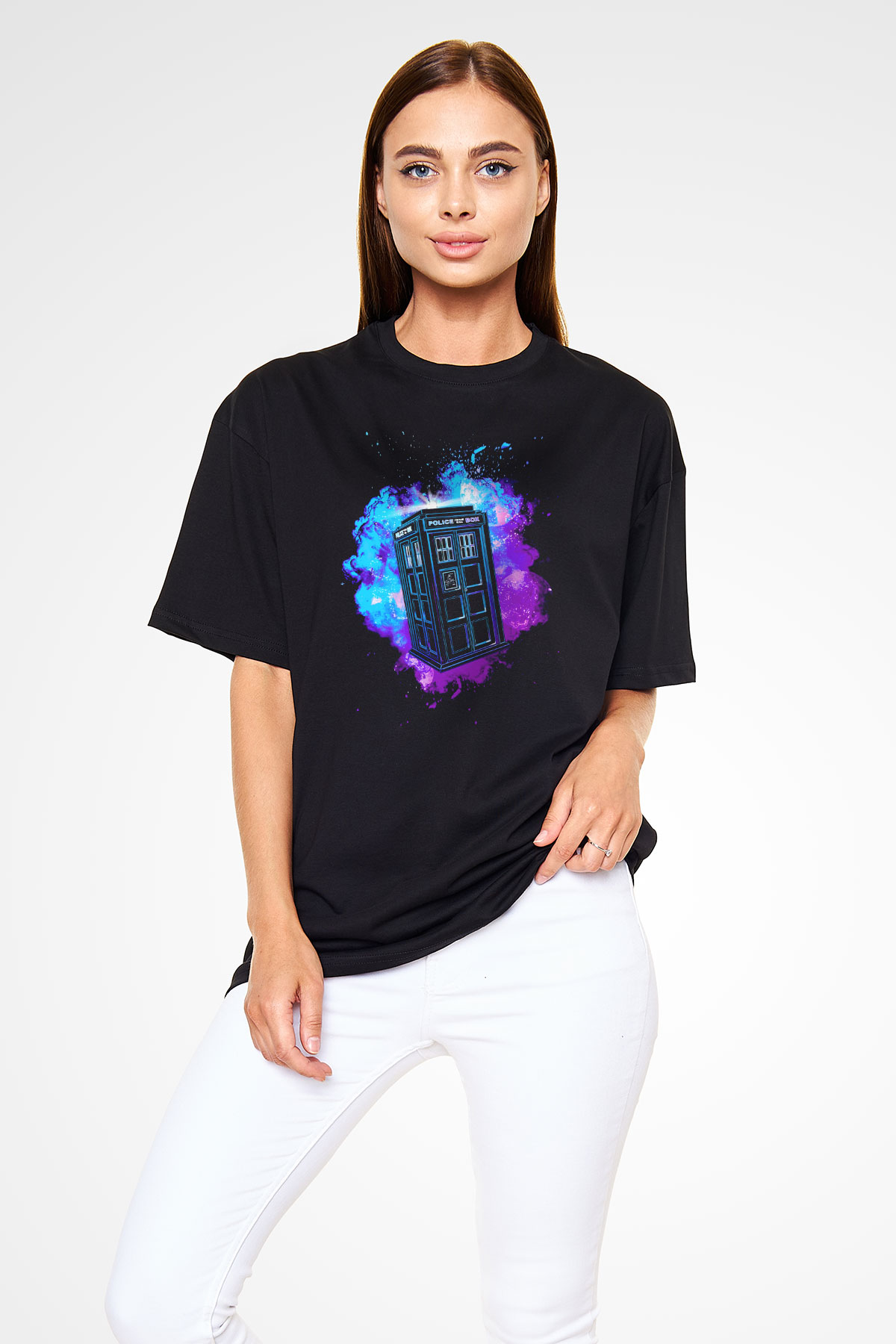 Doctor Who Siyah Oversize Tişört Oversize T-shirt