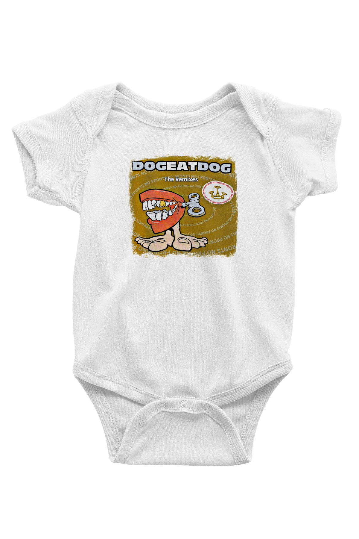 Dog Eat Dog Baskılı Unisex Beyaz Bebek Body - Zıbın