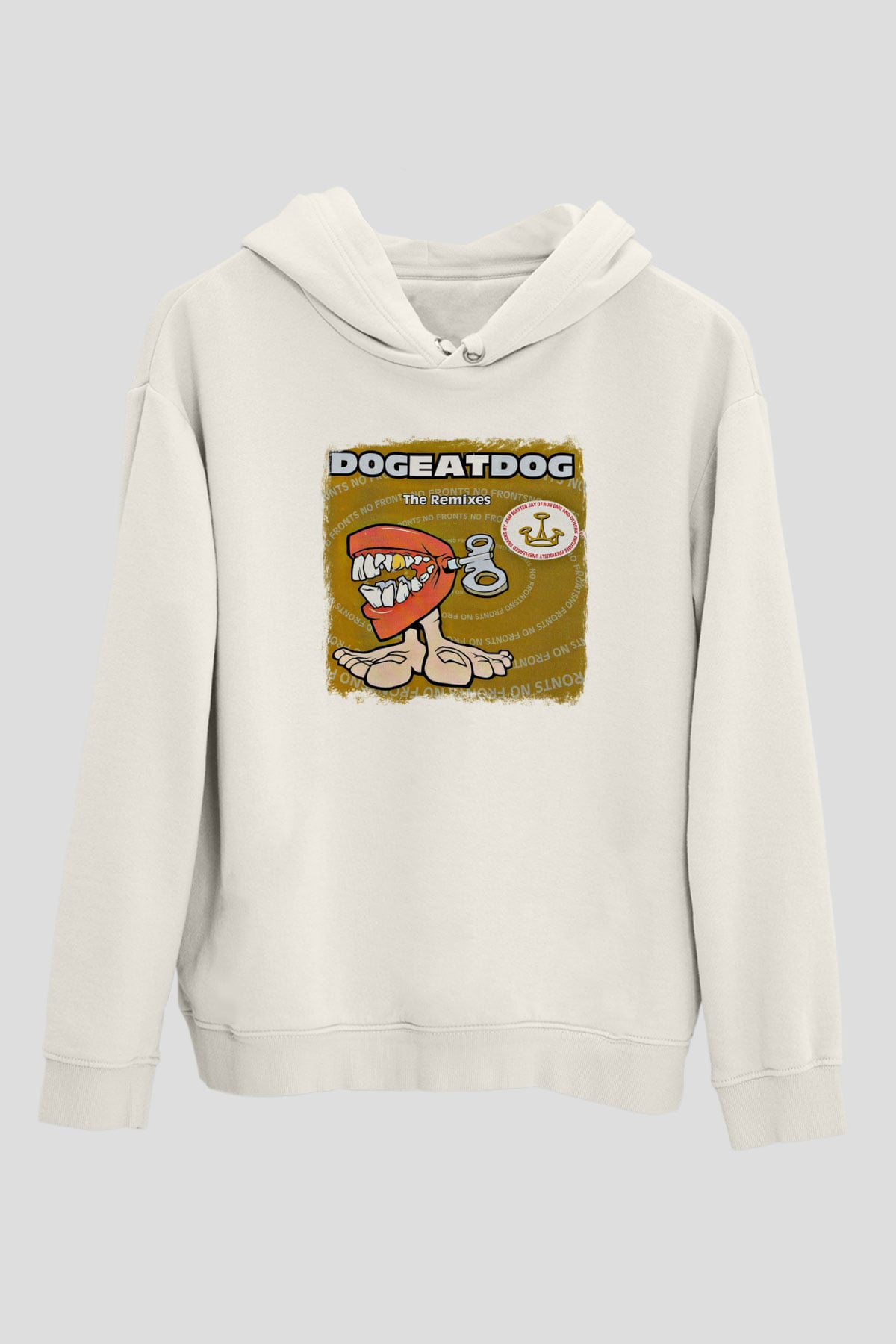 Dog Eat Dog Baskılı Unisex Beyaz Hoodie