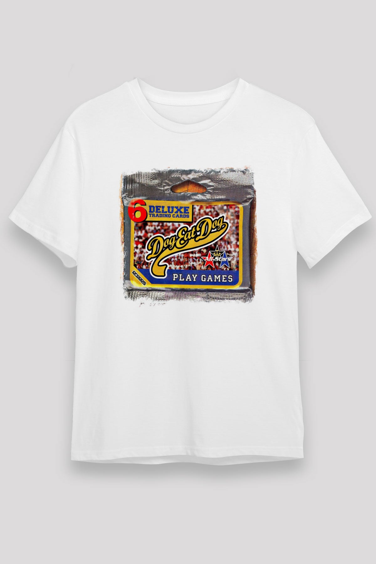 Dog Eat Dog Baskılı Unisex Beyaz Tişört