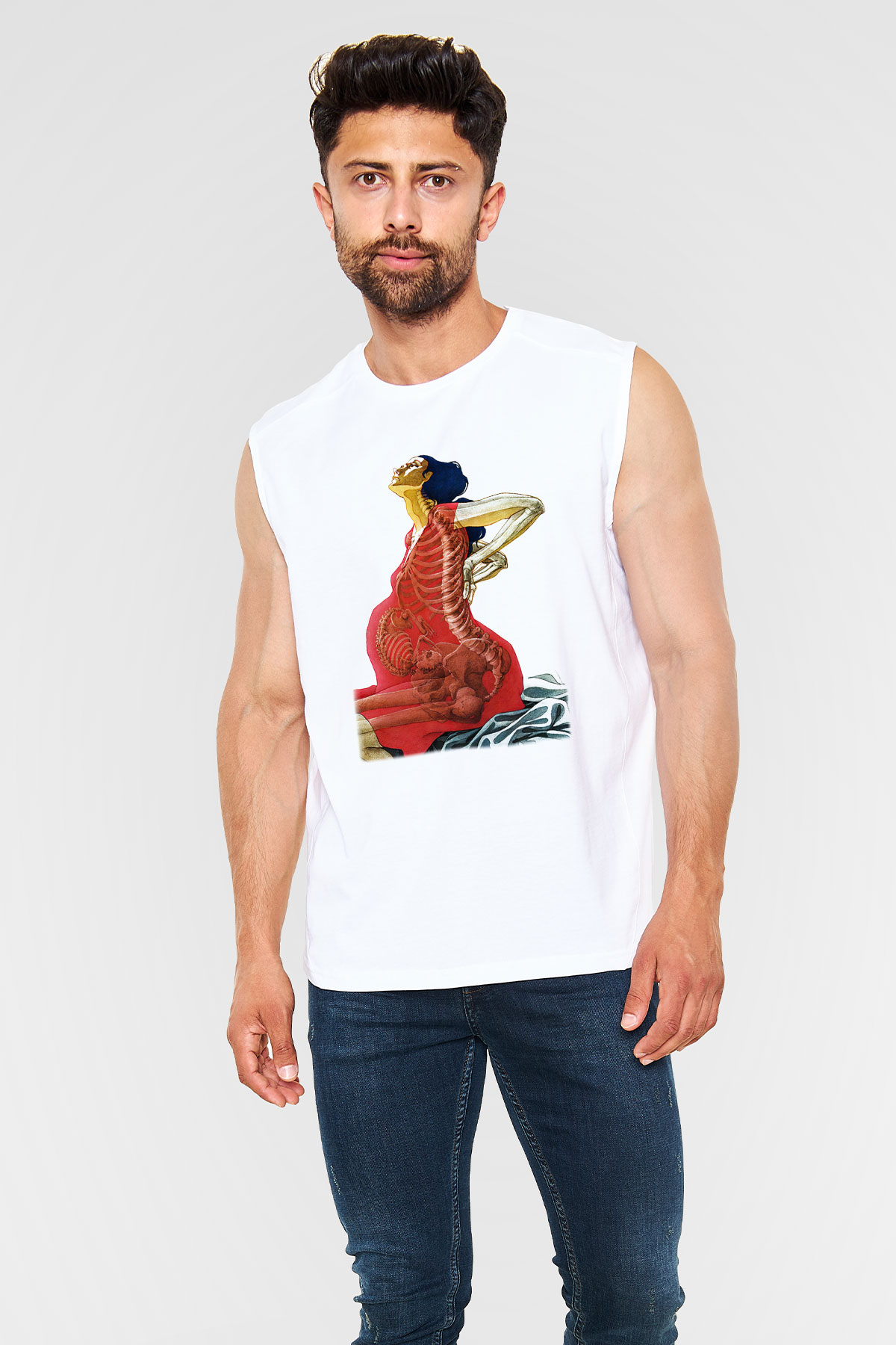 Doğum uzmanı Beyaz Unisex Kolsuz Tişört
