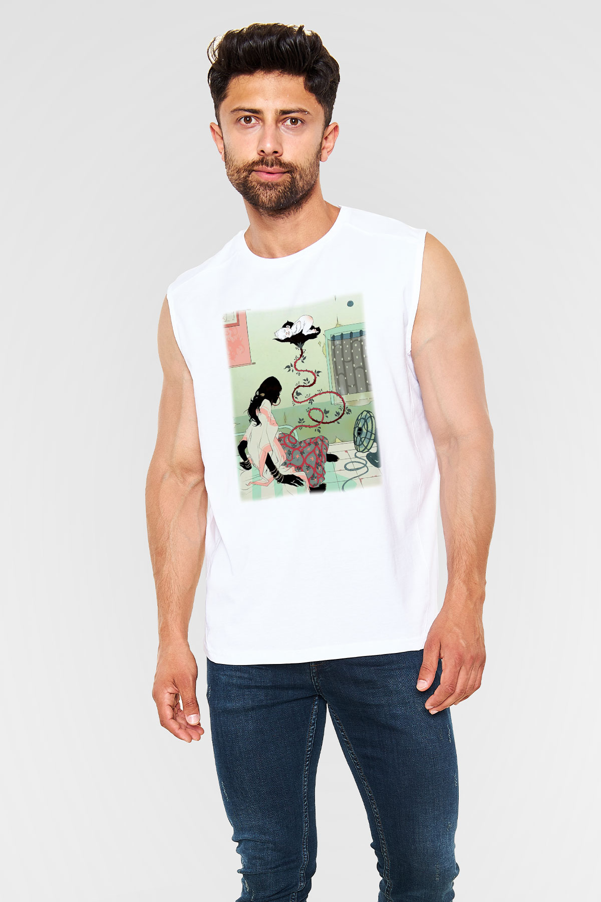 Doğum uzmanı Beyaz Unisex Kolsuz Tişört