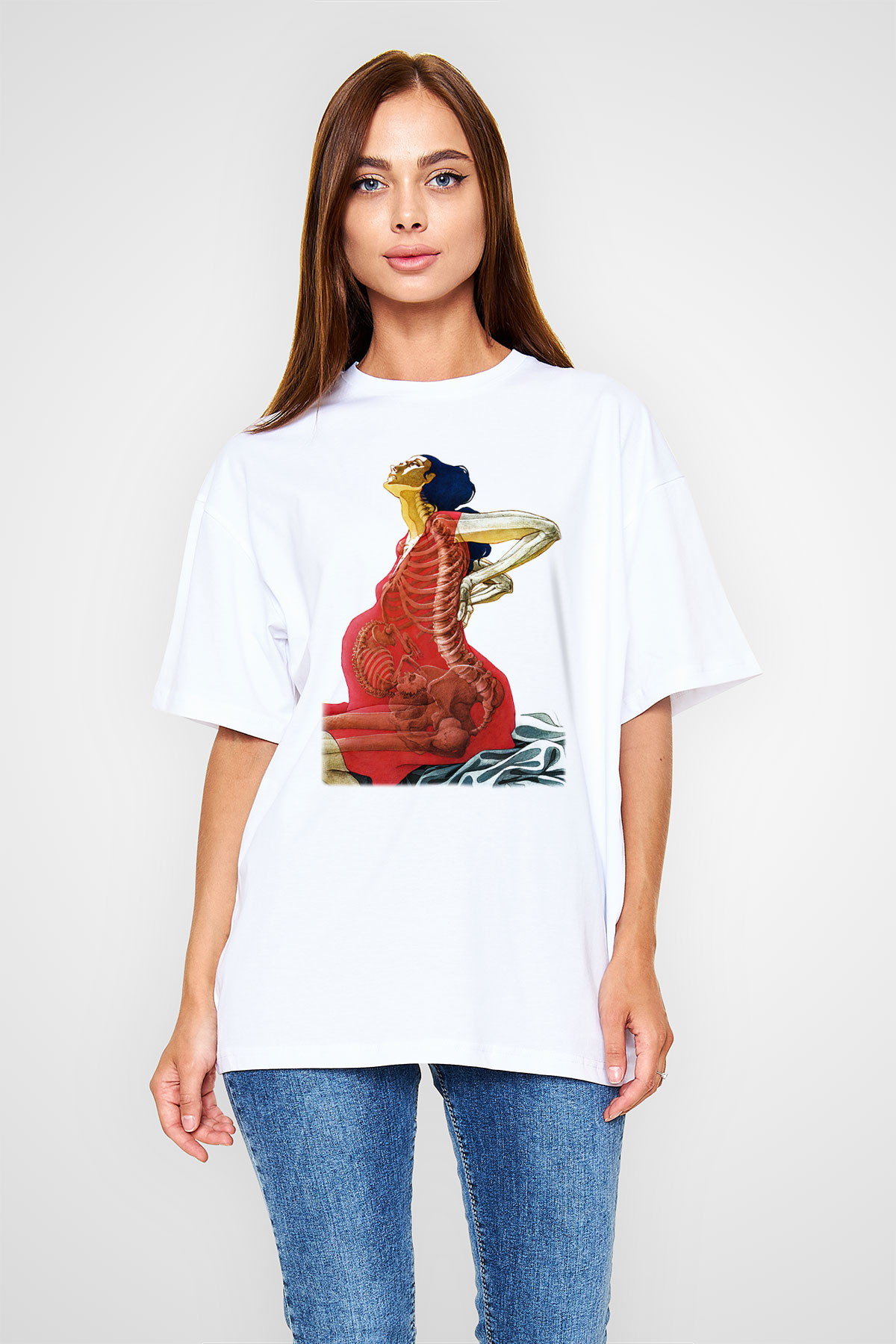 Doğum uzmanı Beyaz Unisex Oversize Tişört T-Shirt