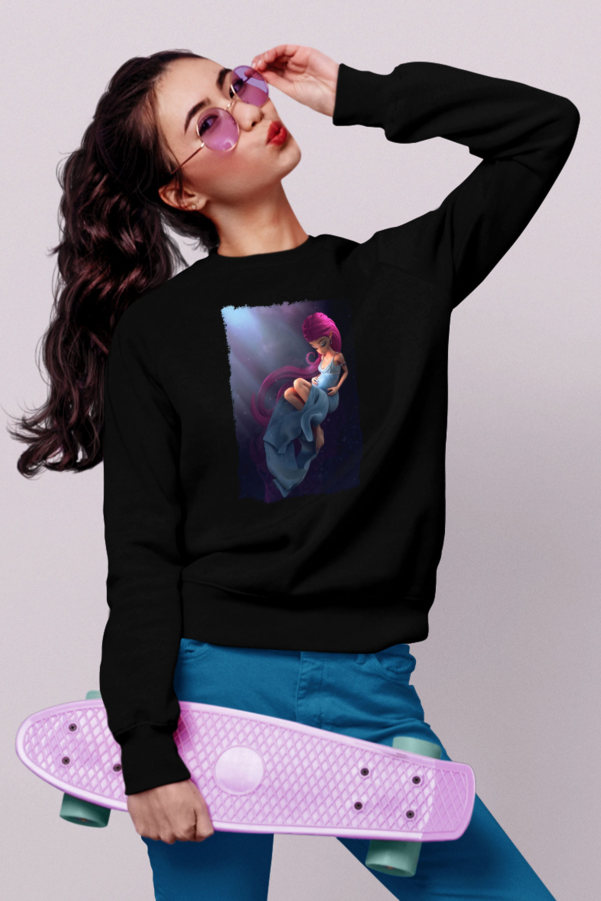 Doğum uzmanı Siyah Unisex Sweatshirt