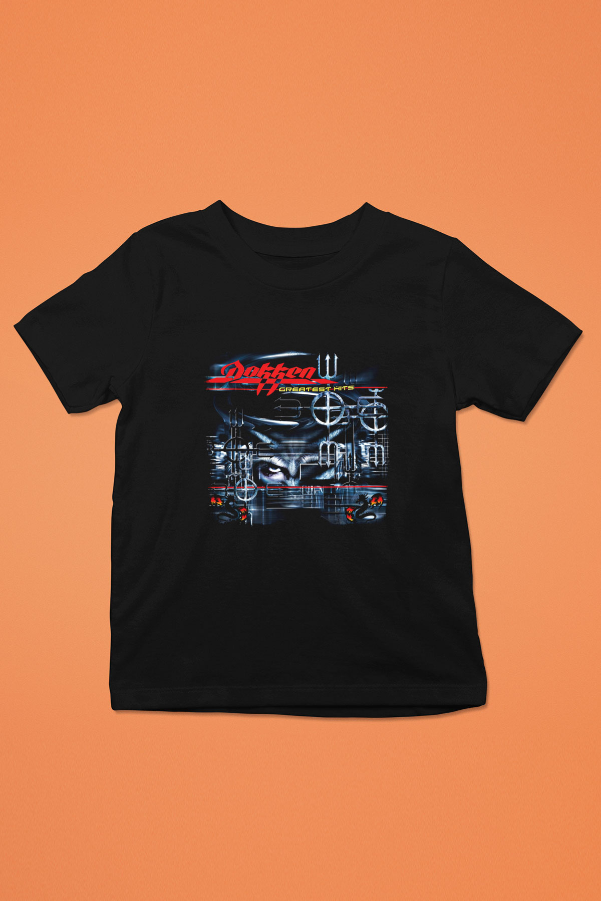 Dokken Baskılı Unisex Siyah Çocuk Tişört
