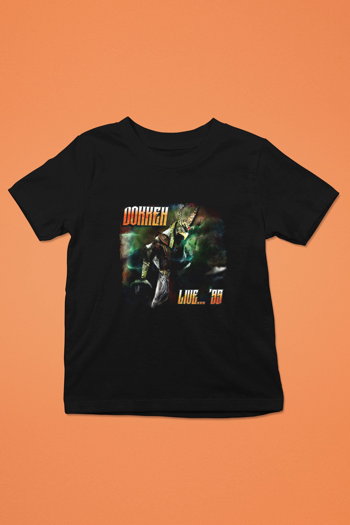 Dokken Baskılı Unisex Siyah Çocuk Tişört