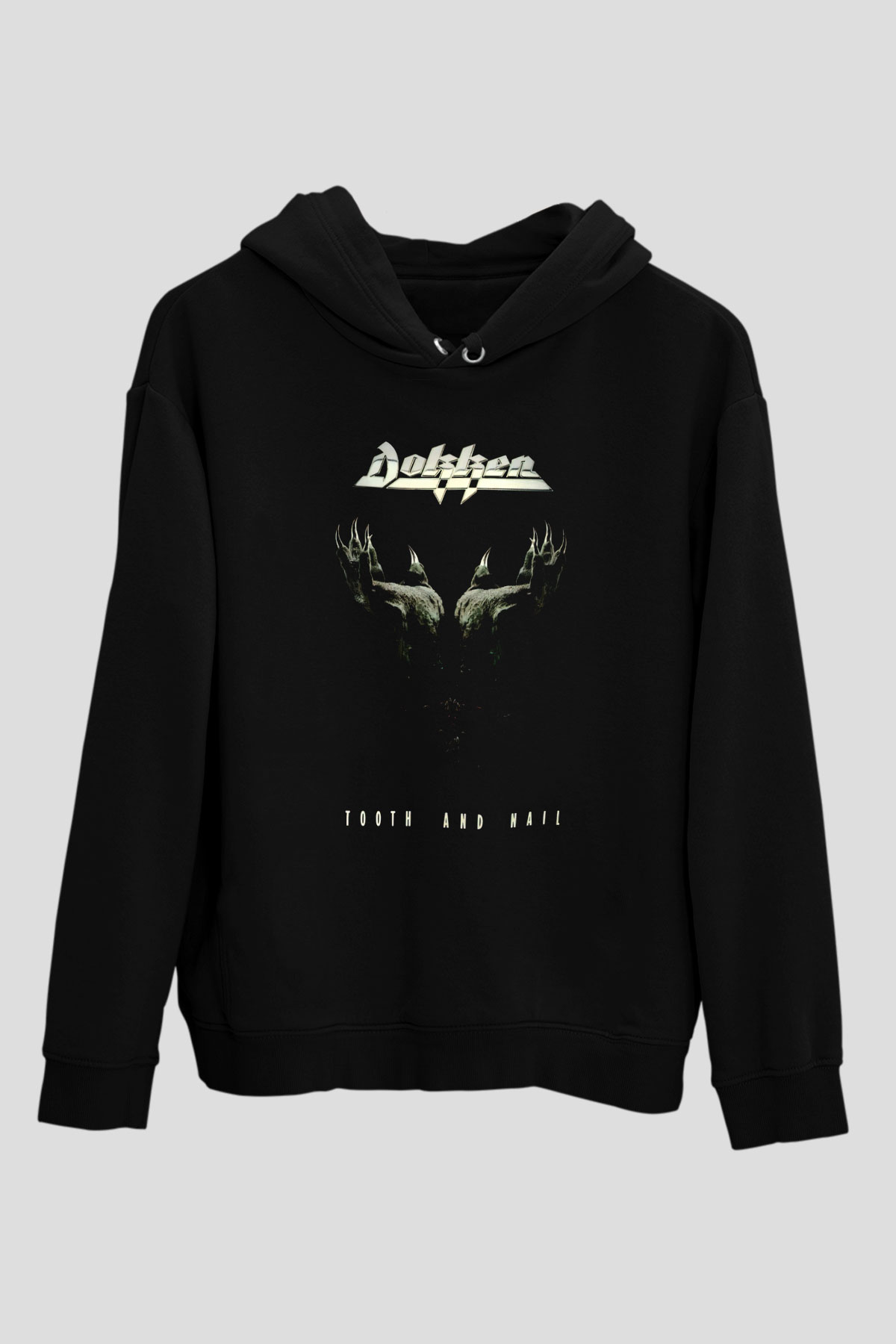 Dokken Siyah Unisex Kapüşonlu Sweatshirt